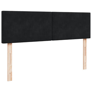 vidaXL Ottoman Bed with Mattress & LED Black 140x190 cm Velvet