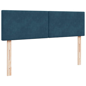 vidaXL Ottoman Bed with Mattress & LEDs Dark Blue 140x190 cm Velvet