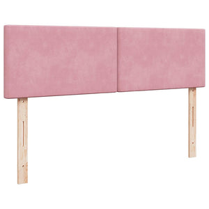 vidaXL Ottoman Bed with Mattress & LED Pink 140x190 cm Velvet
