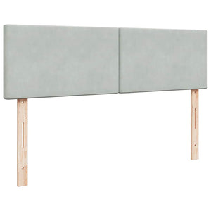 vidaXL Ottoman Bed with Mattress & LEDs Light Grey 140x200 cm Velvet
