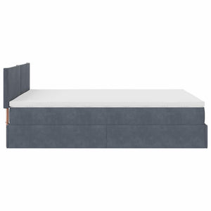 vidaXL Ottoman Bed with Mattress & LED Lights Dark Grey 140x200 cm Velvet