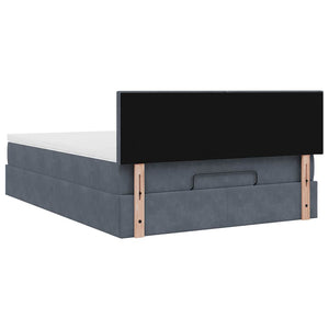 vidaXL Ottoman Bed with Mattress & LED Lights Dark Grey 140x200 cm Velvet