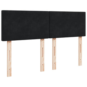 vidaXL Ottoman Bed with Mattress & LED Black 140x200 cm Velvet