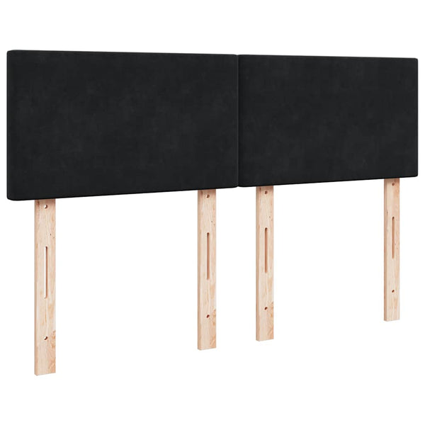 vidaXL Ottoman Bed with Mattress & LED Black 140x200 cm Velvet