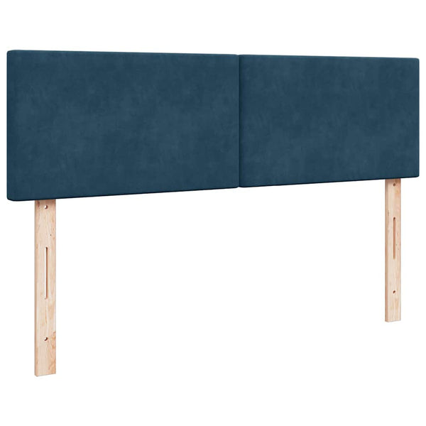 vidaXL Ottoman Bed with Mattress & LEDs Dark Blue 140x200 cm Velvet