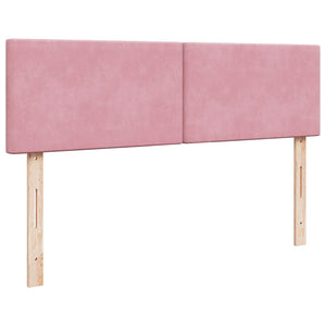 vidaXL Ottoman Bed with Mattress & LEDs Pink 140x200 cm Velvet