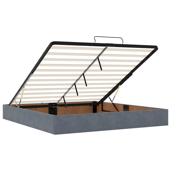 vidaXL Ottoman Bed with Mattress & LEDs Dark Gray 160x200 cm Velvet
