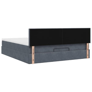 vidaXL Ottoman Bed with Mattress & LEDs Dark Grey 180x200 cm Velvet