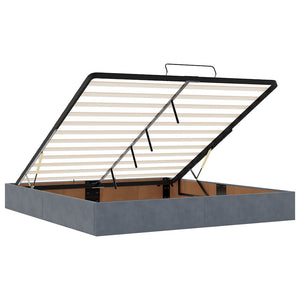 vidaXL Ottoman Bed with Mattress & LEDs Dark Grey 180x200 cm Velvet