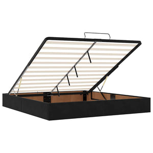 vidaXL Ottoman Bed with Mattress & LED Black 180x200 cm Velvet