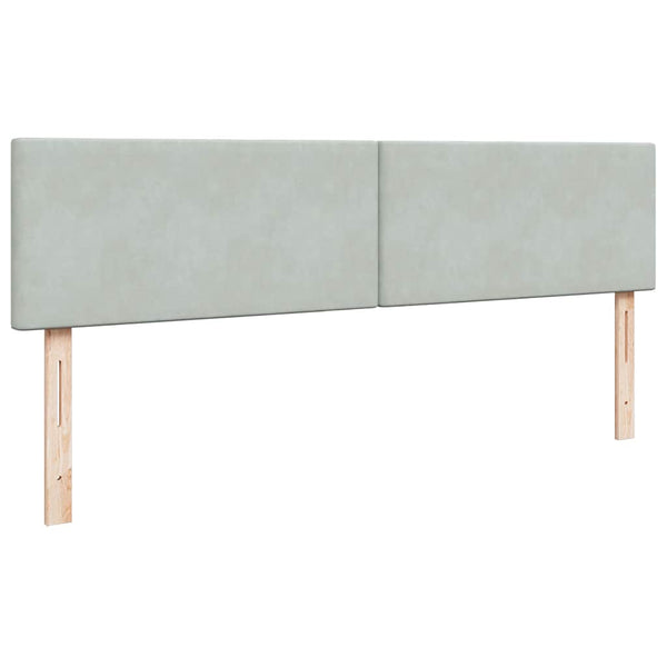 vidaXL Ottoman Bed with Mattresses & LED Lights Light Grey 200x200 cm Velvet