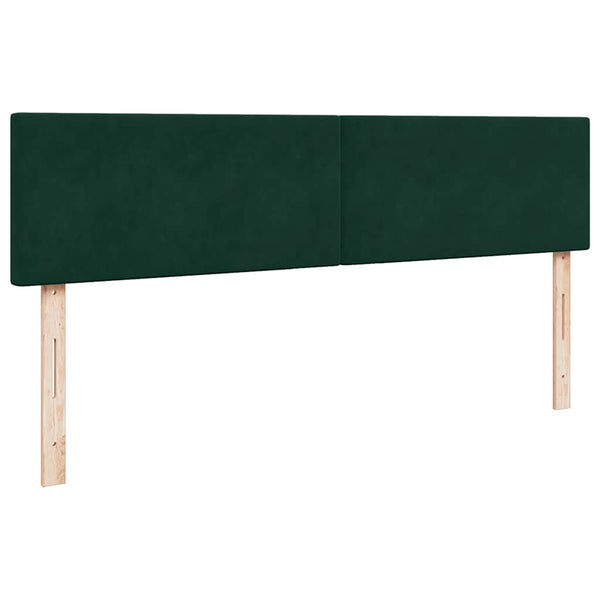 vidaXL Ottoman Bed with Mattresses & LED Dark Green 200x200 cm Velvet