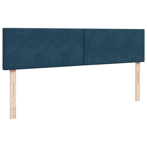 vidaXL Ottoman Bed with Mattresses & LED Dark Blue 200x200 cm Velvet