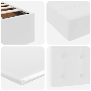 vidaXL Ottoman Bed with Mattresses & LEDs White 160x200 cm Faux Leather