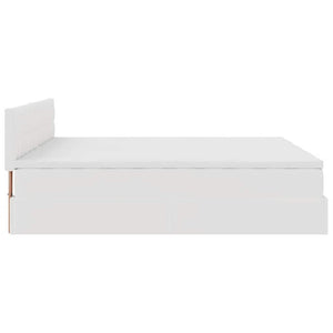 vidaXL Ottoman Bed with Mattresses & LEDs White 160x200 cm Faux Leather