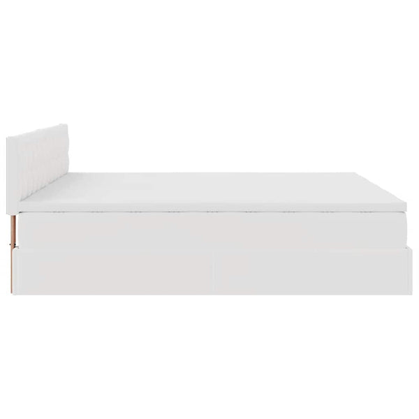 vidaXL Ottoman Bed with Mattresses & LEDs White 160x200 cm Faux Leather