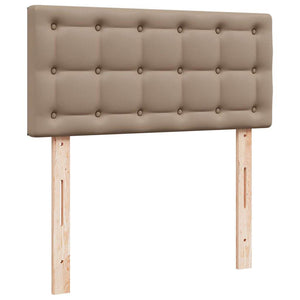 vidaXL Ottoman Bed with Mattresses LEDs Cappuccino 160x200cm Faux Leather