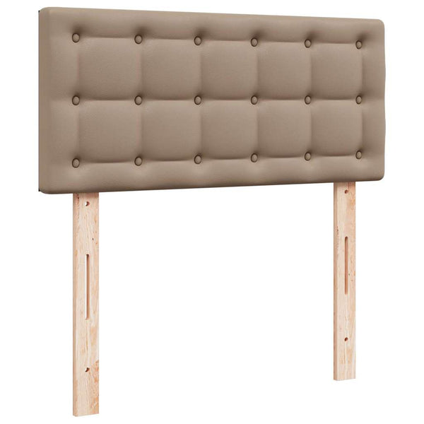vidaXL Ottoman Bed with Mattresses LEDs Cappuccino 160x200cm Faux Leather