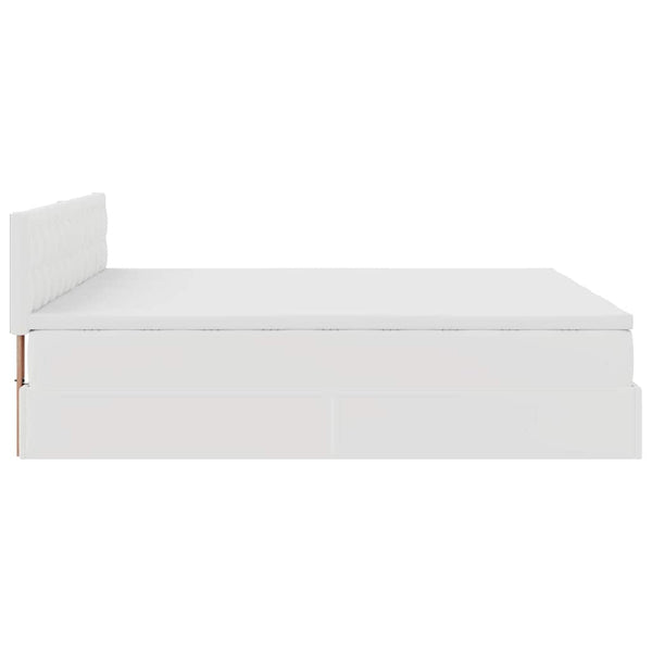 vidaXL Ottoman Bed with Mattresses & LED White 180x200 cm Faux Leather