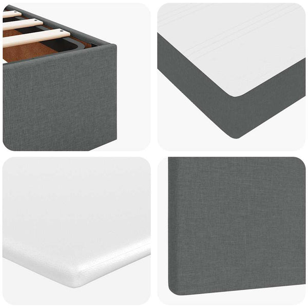 vidaXL Ottoman Bed with Mattresses & LEDs Dark Grey 160x200 cm Fabric
