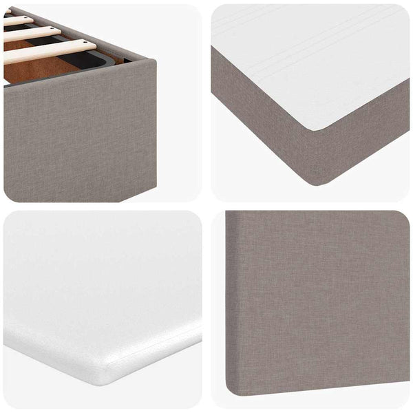 vidaXL Ottoman Bed with Mattresses & LEDs Taupe Fabric 160x200 cm