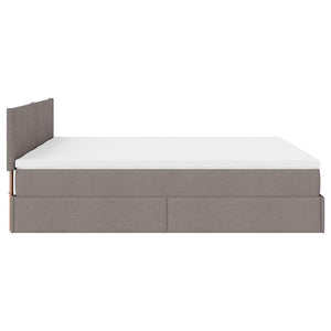 vidaXL Ottoman Bed with Mattresses & LEDs Taupe Fabric 160x200 cm
