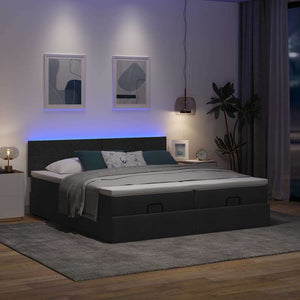Ottoman Bett mit Matratzen & LEDs 180x200 cm