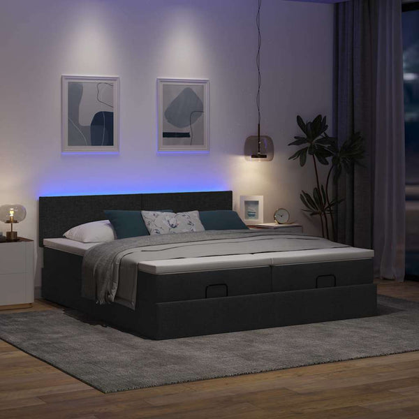 Ottoman Bett mit Matratzen & LEDs 180x200 cm