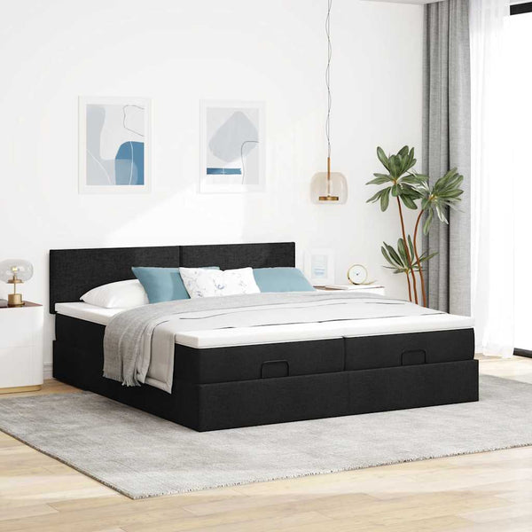 Ottoman Bett mit Matratzen & LEDs 180x200 cm