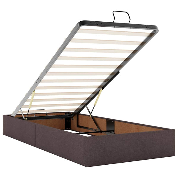 Ottoman Bett mit Matratzen & LEDs Dunkelbraun 180x200 cm