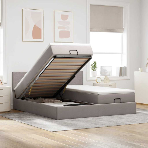 Ottoman Bett mit Matratzen & LEDs 180x200 cm