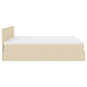 Ottoman Bett Creme mit Matratzen & LEDs 180x200