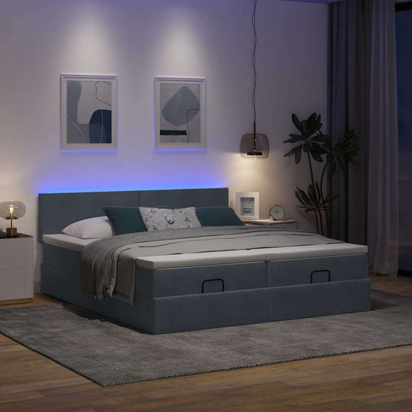 Ottoman Bett mit Matratzen & LEDs 160x200 cm