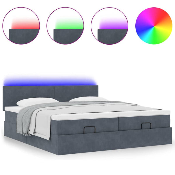 Ottoman Bett mit Matratzen & LEDs 160x200 cm
