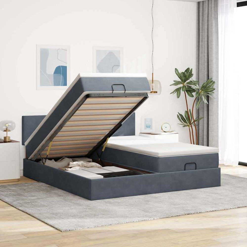 Ottoman Bett mit Matratzen & LEDs 160x200 cm