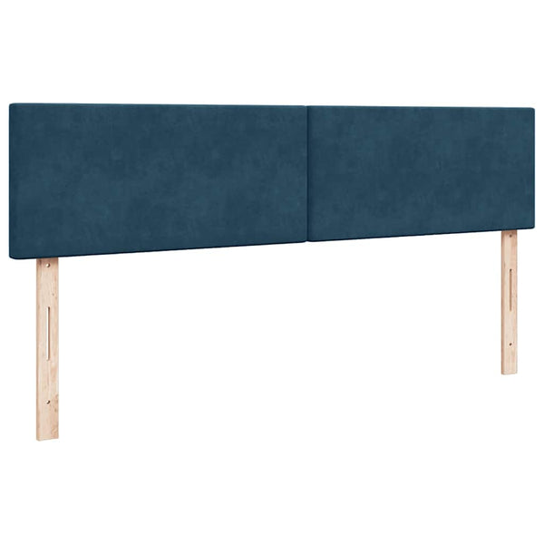 Ottoman Bett mit Matratze & LEDs Dunkelblau Samt 160x200