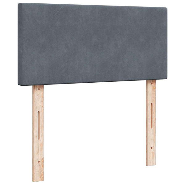 Ottoman Bett mit Matratzen & LEDs 180x200cm Dunkelgrau Samt
