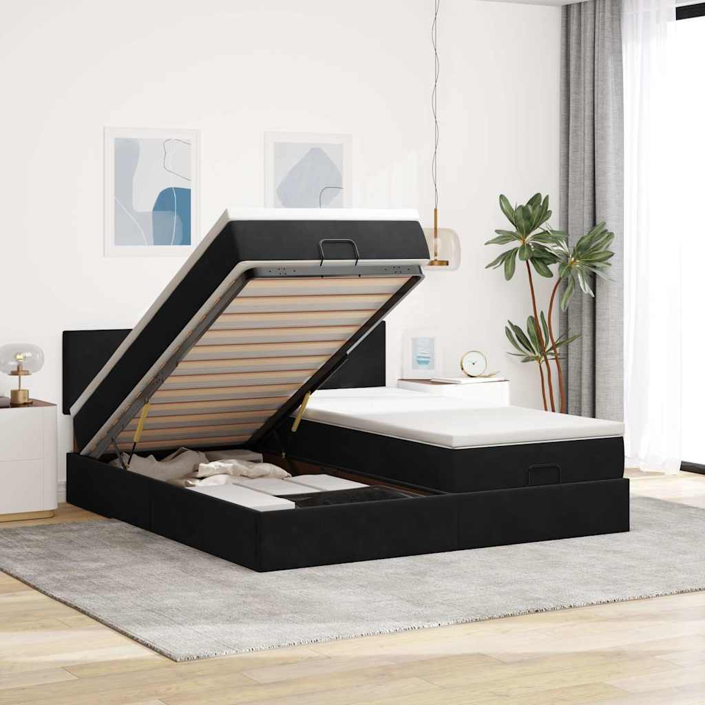 Ottoman Bett mit Matratzen & LEDs 180x200cm