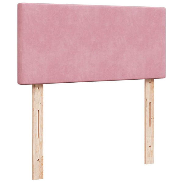 vidaXL Ottoman Bed with Mattresses & LEDs Pink 180x200 cm Velvet