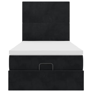vidaXL Ottoman Bed with Mattresses Black 90x200 cm Velvet