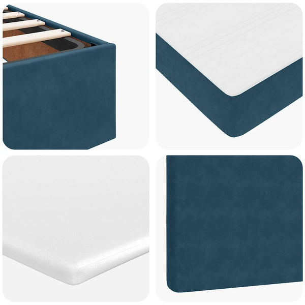 vidaXL Ottoman Bed with Mattresses Dark Blue 90x200 cm Velvet