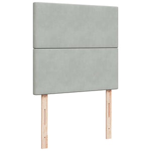 vidaXL Ottoman Bed with Mattresses Light Grey 100x200 cm Velvet