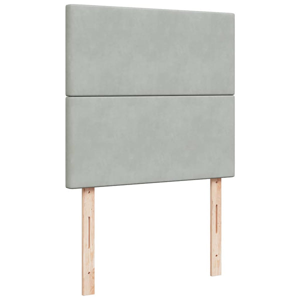 vidaXL Ottoman Bed with Mattresses Light Grey 100x200 cm Velvet