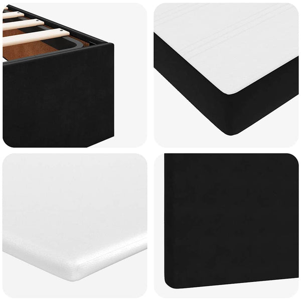 vidaXL Ottoman Bed with Mattresses Black 100x200 cm Velvet