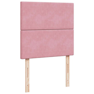 vidaXL Ottoman Bed with Mattresses Pink 100x200 cm Velvet