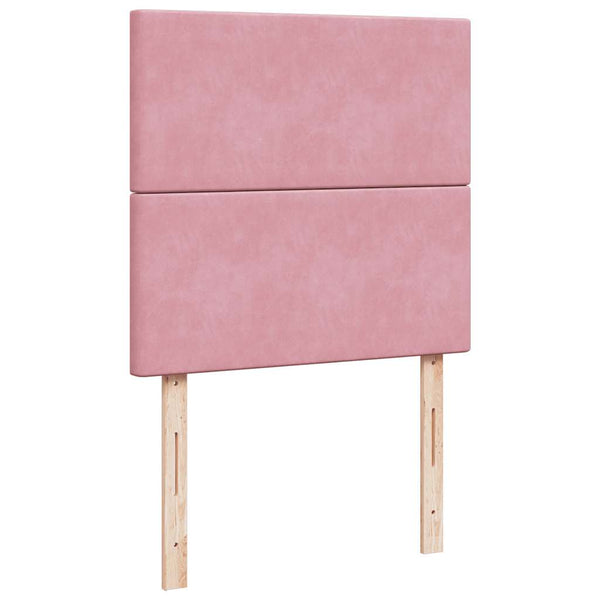 vidaXL Ottoman Bed with Mattresses Pink 100x200 cm Velvet