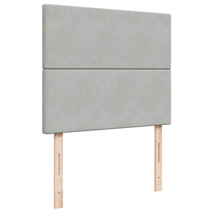 vidaXL Ottoman Bed with Mattresses Light Grey 120x190 cm Velvet