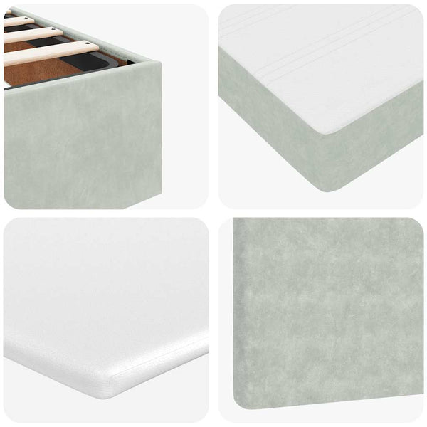 vidaXL Ottoman Bed with Mattresses Light Grey 120x190 cm Velvet
