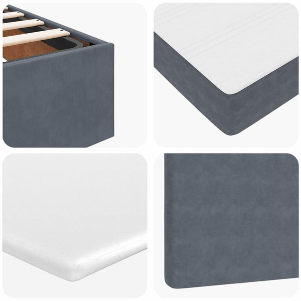 vidaXL Ottoman Bed with Mattresses Dark Grey 120x190 cm Velvet