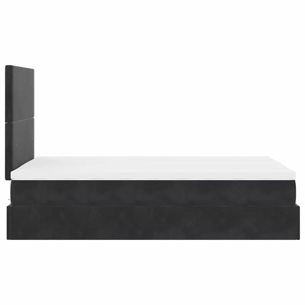 vidaXL Ottoman Bed with Mattresses Black 120x190 cm Velvet